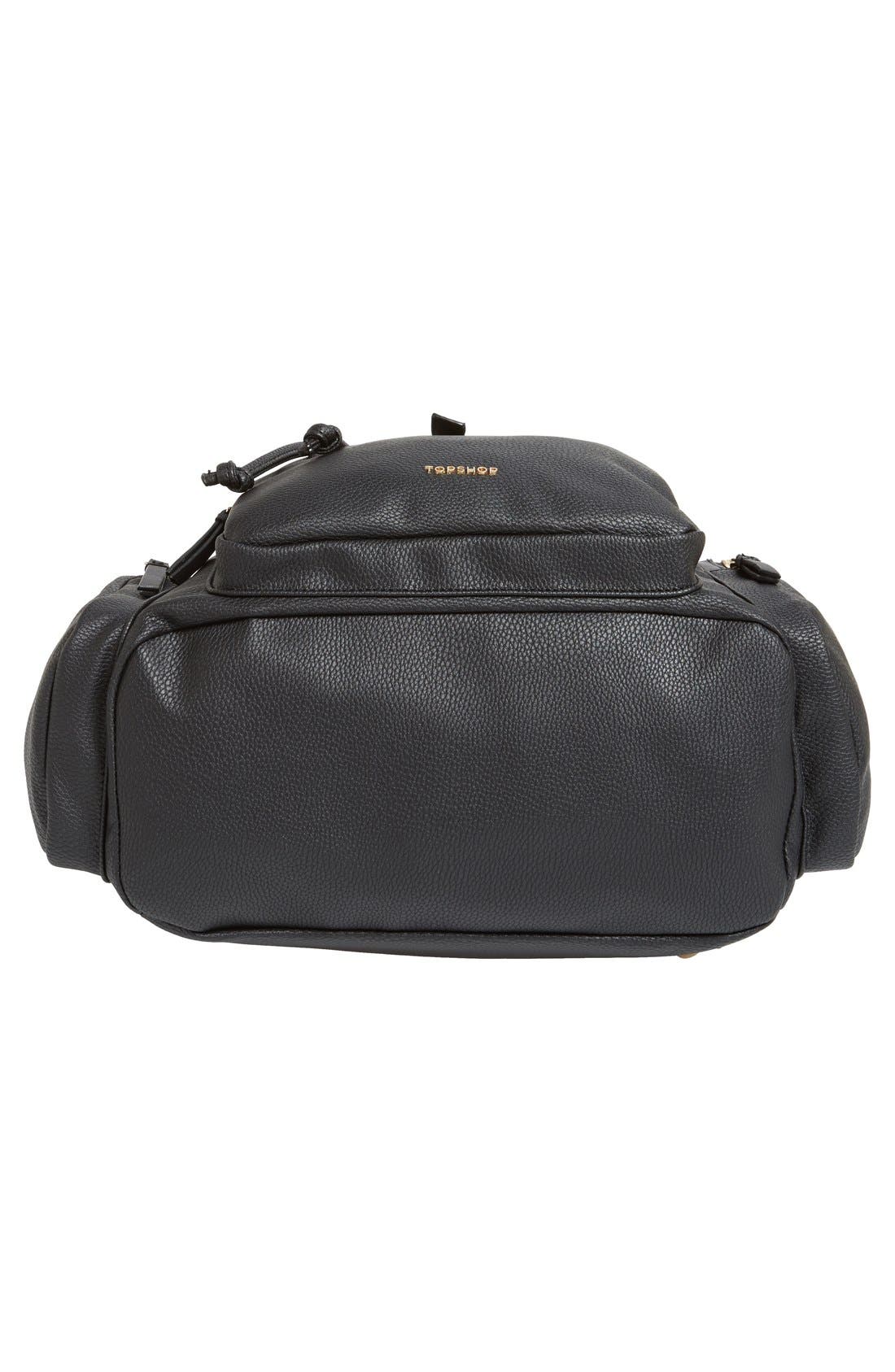 Topshop Faux Leather Backpack, Alternate, color, 