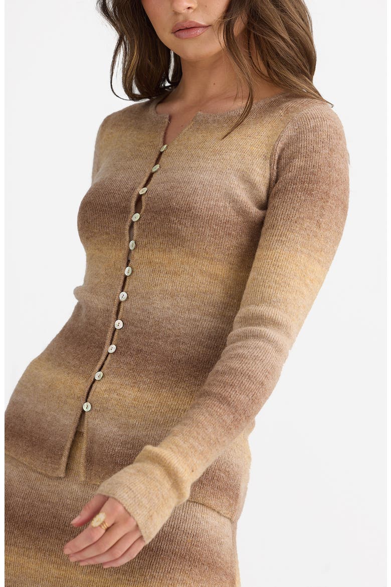 Essence Cardigan, Alternate, color, CARAMEL OMBRE