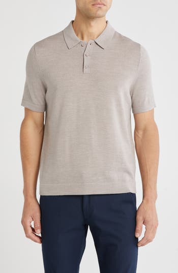 Nordstrom Merino Wool Polo In Gray