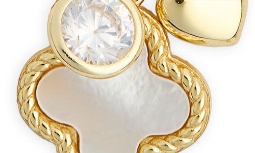 Argento Vivo Sterling Silver Sentimental Clover Pendant Necklace In Gold