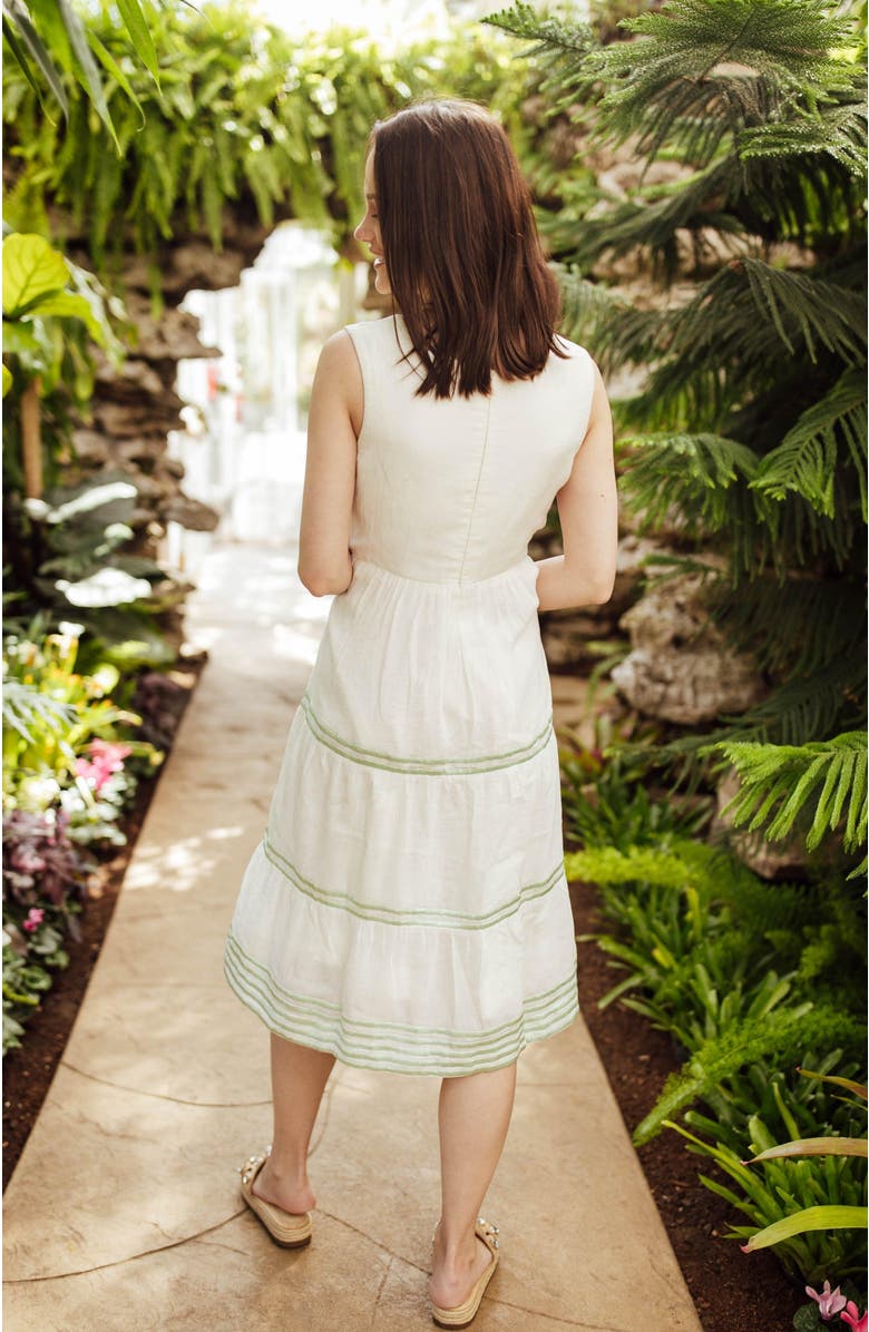 RAAS Saloni Tiered Midi Dress, Alternate, color, Off-White