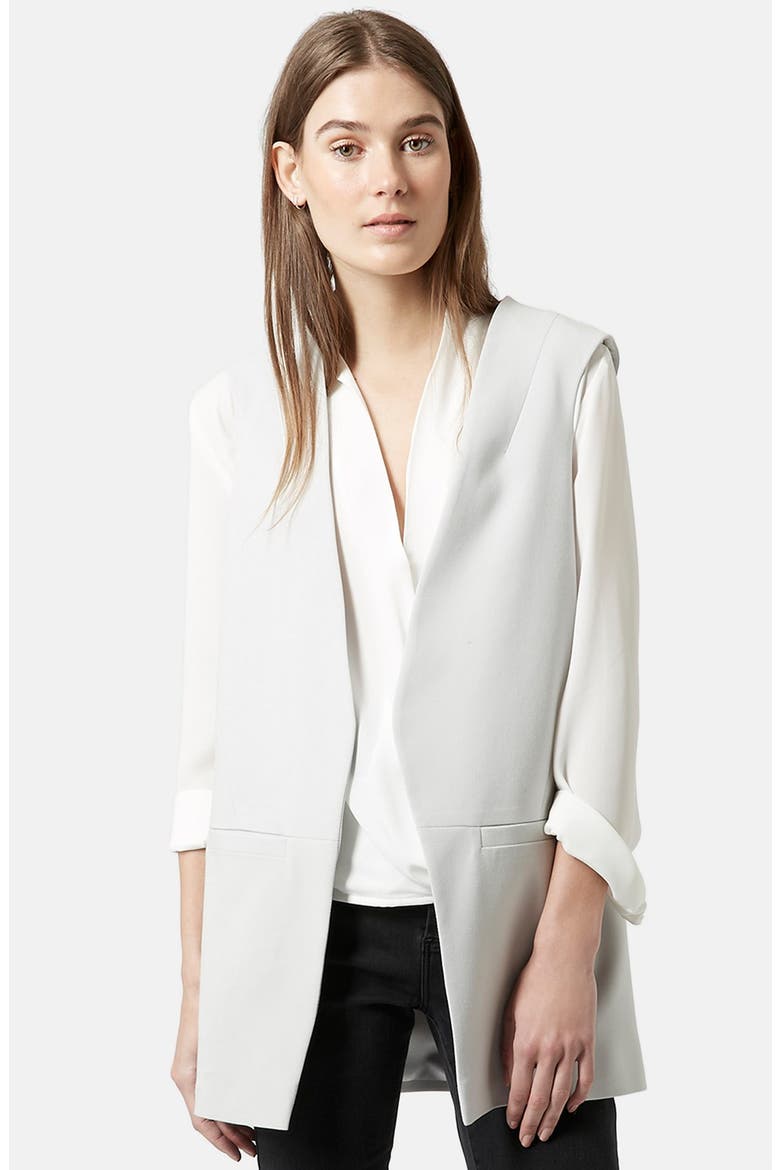 'Molly' Longline Vest, Main, color, LIGHT BLUE