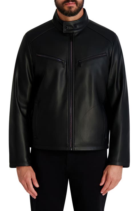 Faux Leather Racer Jacket