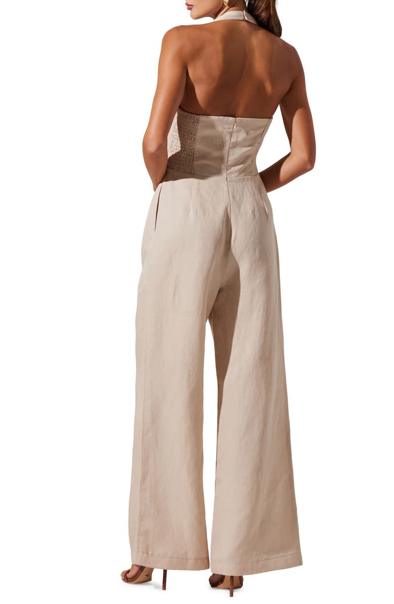 ASTR the Label Tatum Halter Button Front Jumpsuit, Alternate, color, 