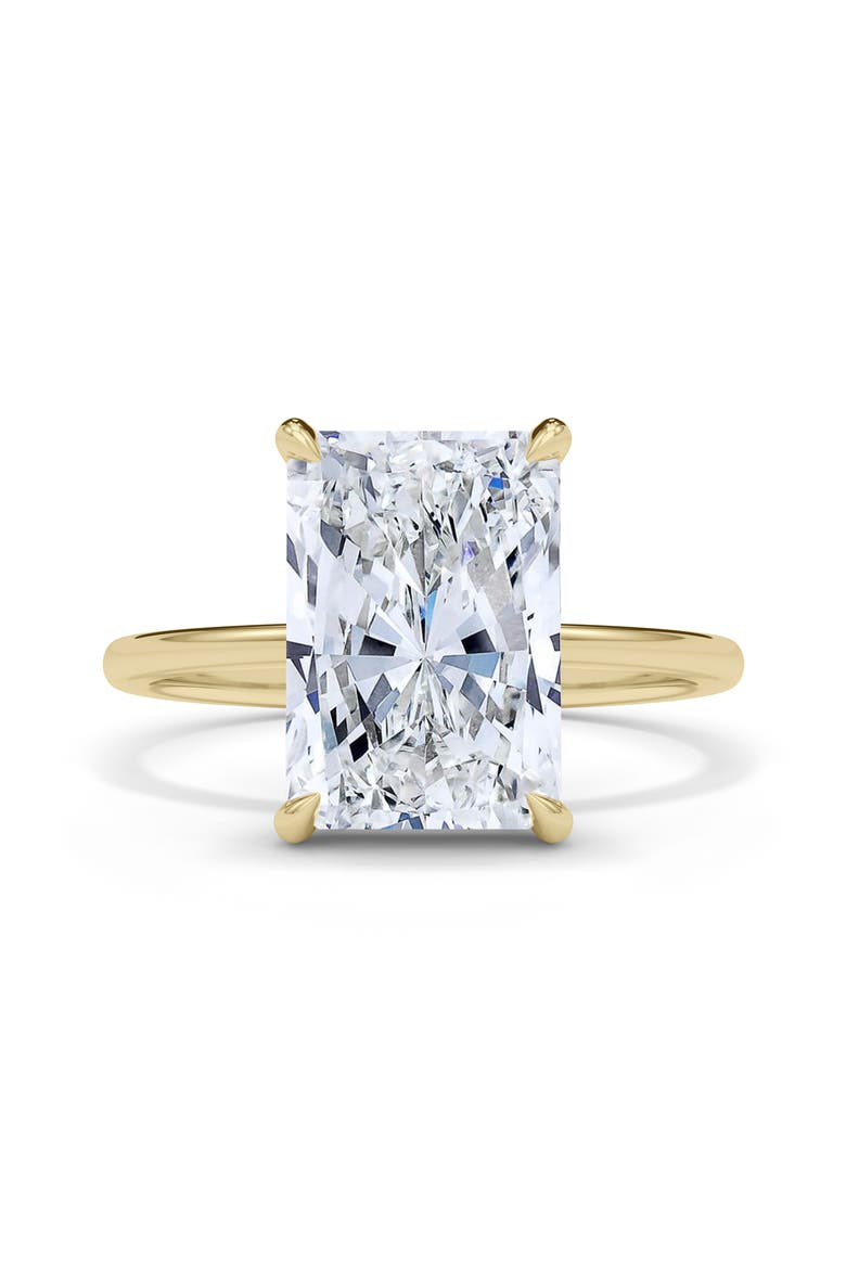 Radiant Cut Lab Created Diamond Ring, Alternate, color, 18K YELLOW GOLD