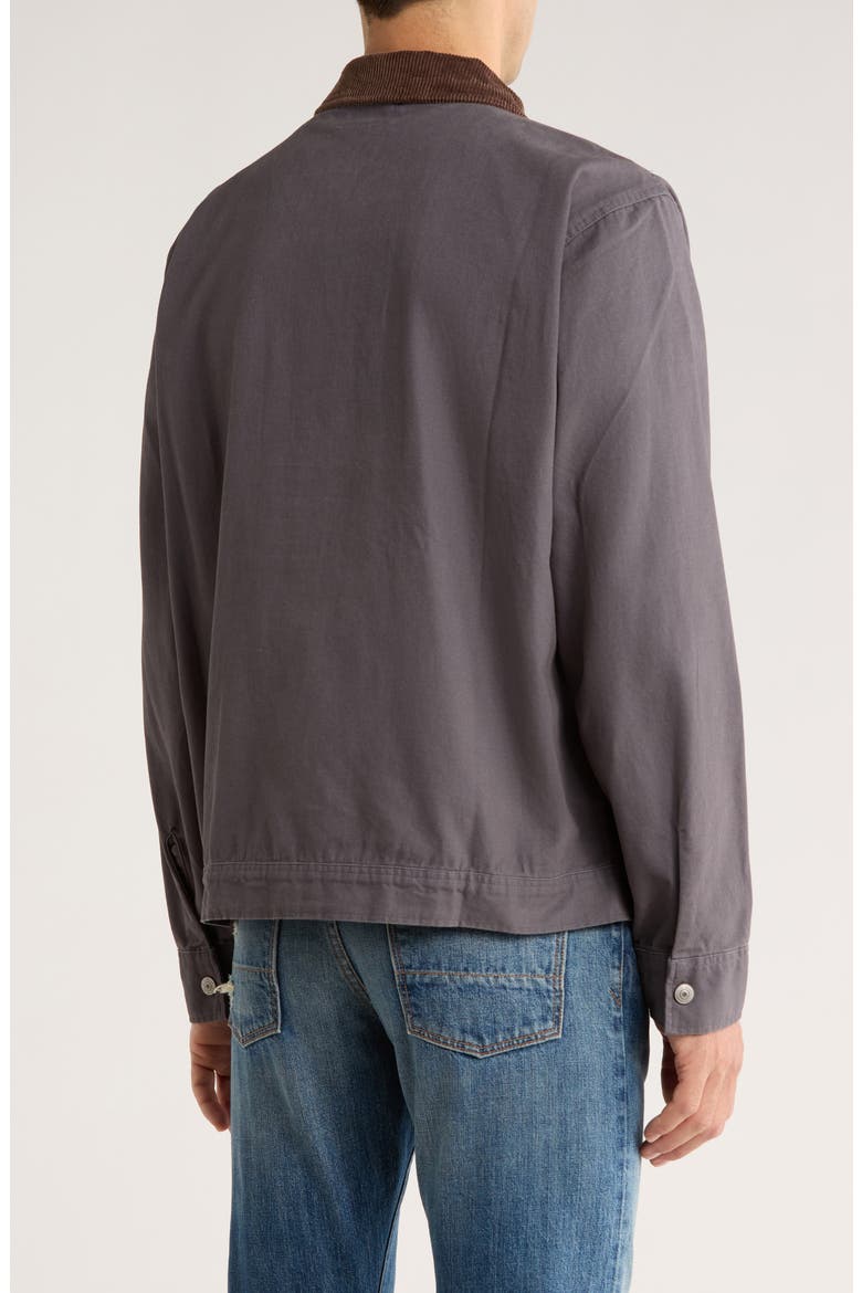 Corduroy Collar Cotton Canvas Work Jacket, Alternate, color, TURBULENCE