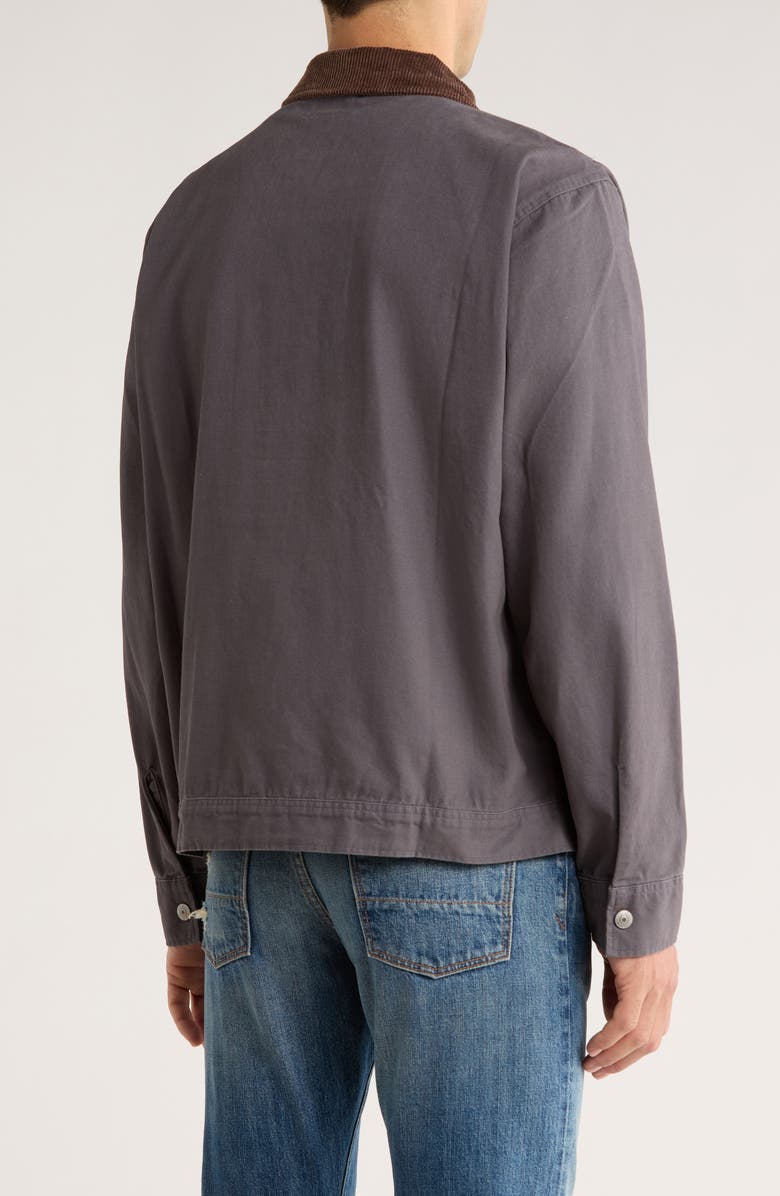 Lucky Brand Corduroy Collar Cotton Canvas Work Jacket, Alternate, color, Turbulence