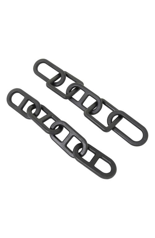Uma Set Of 2 Wooden Chain Link Sculptures In Black