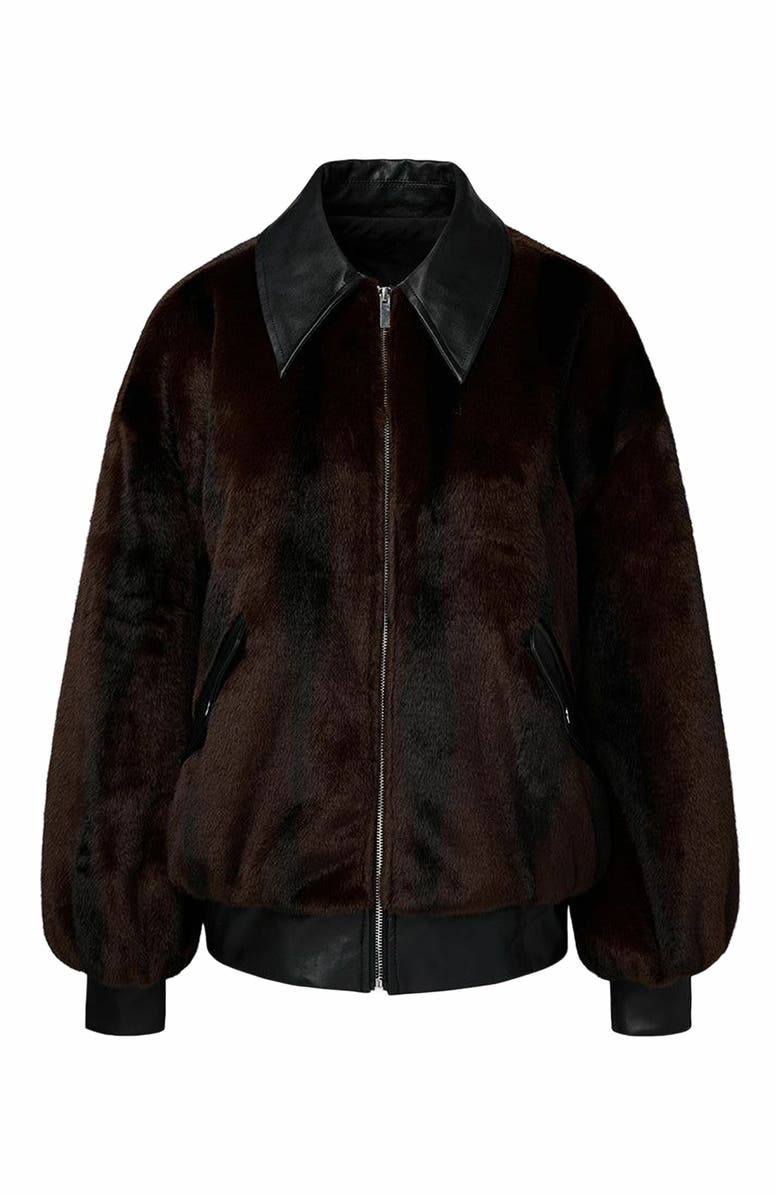 WeWoreWhat Faux Fur Bomber Jacket, Main, color,