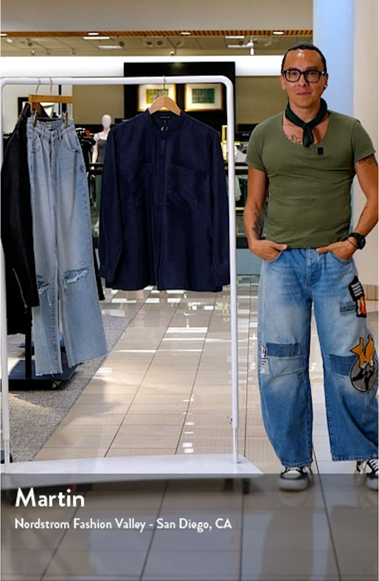 Washed Silk Band Collar Shirt, sales video thumbnail