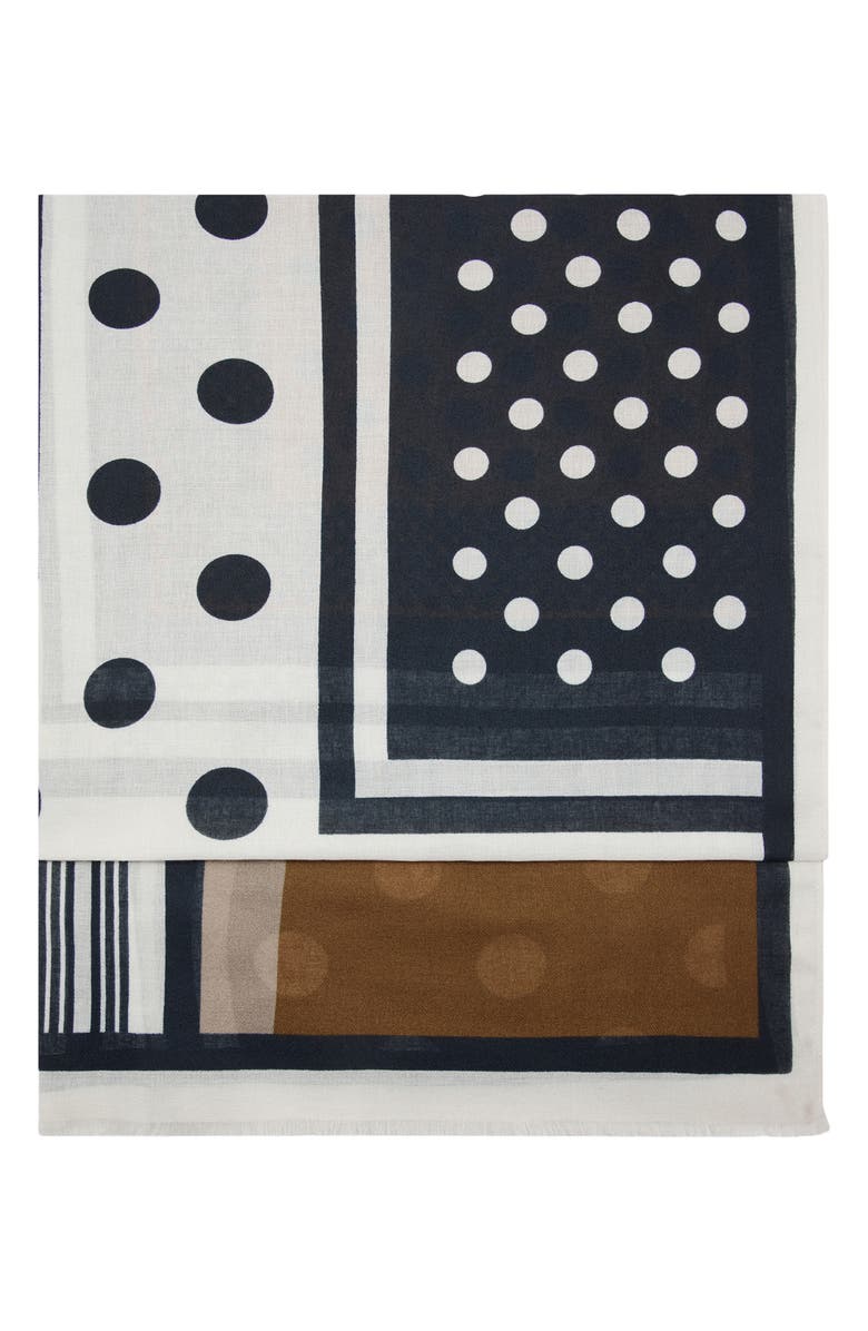 MANGO Eyelash Fringe Print Scarf, Main, color, 