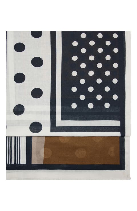 Eyelash Fringe Print Scarf