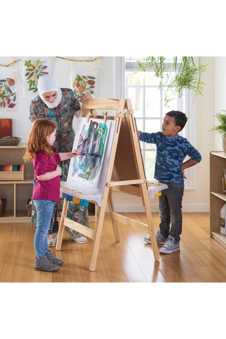 2-Sided Adjustable Easel, Alternate, color, White