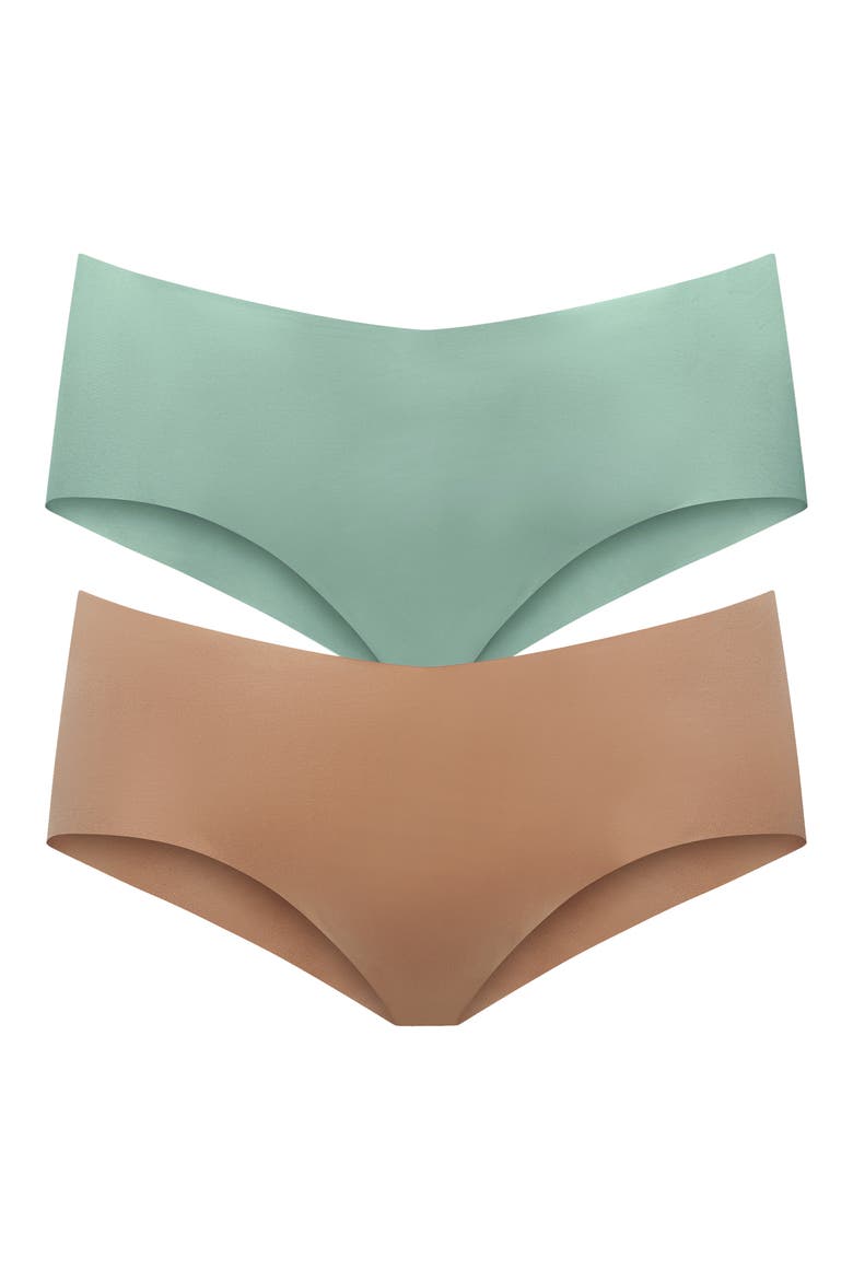 Assorted 2-Pack Zero Edge™ Invisible Hipsters, Main, color, MOCHA/ DAYDREAM