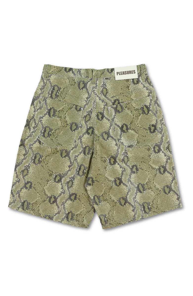 PLEASURES Rattlesnake Print Five Pocket Shorts, Alternate, color, 