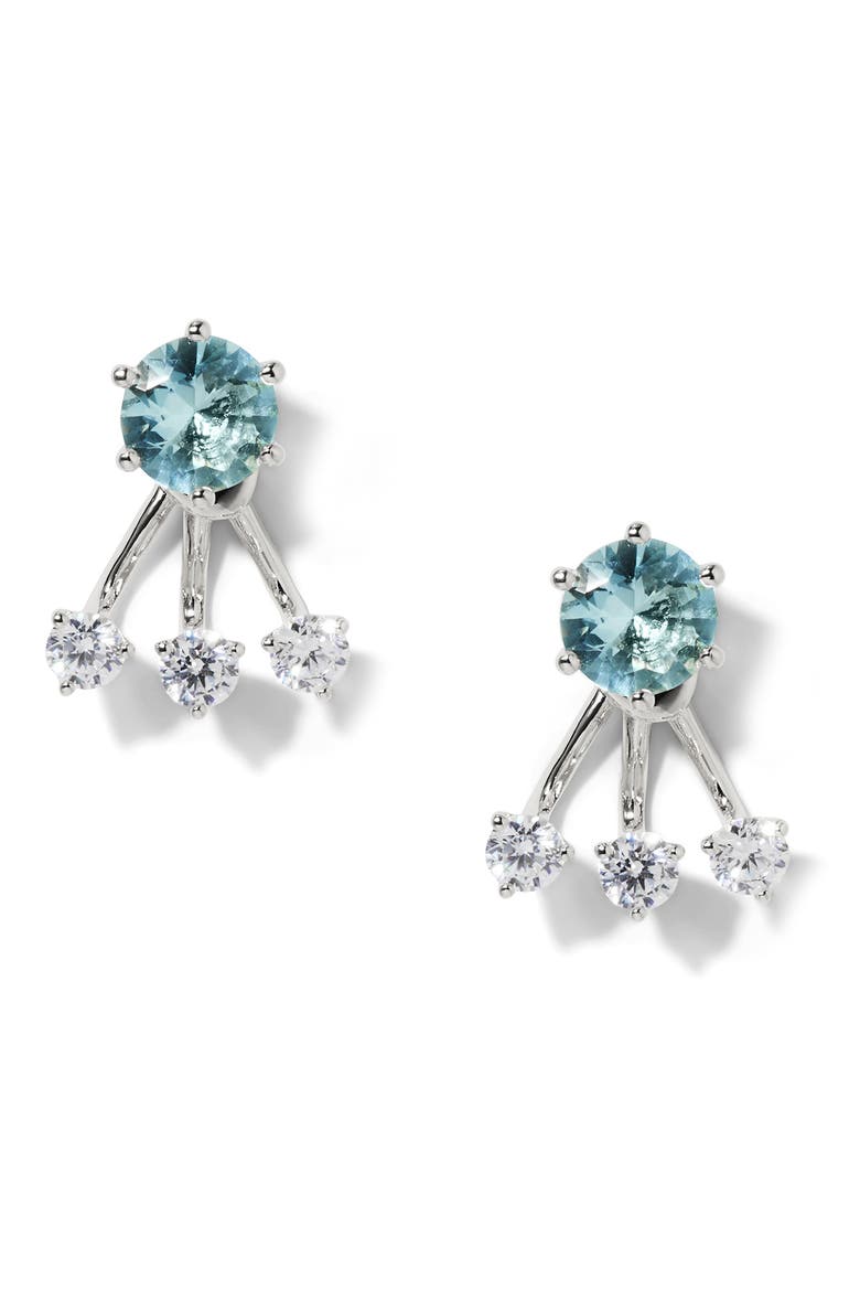 Natural Beauty Jacket Earrings, Main, color, RHODIUM