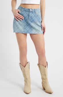 PTCL Xyla Plaid Denim Miniskirt