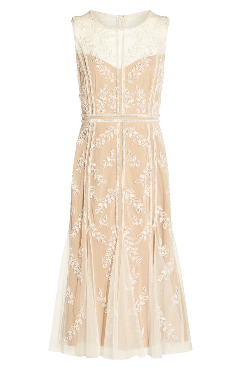 Adrianna Papell Illusion Beaded Cocktail Dress, Alternate, color, 