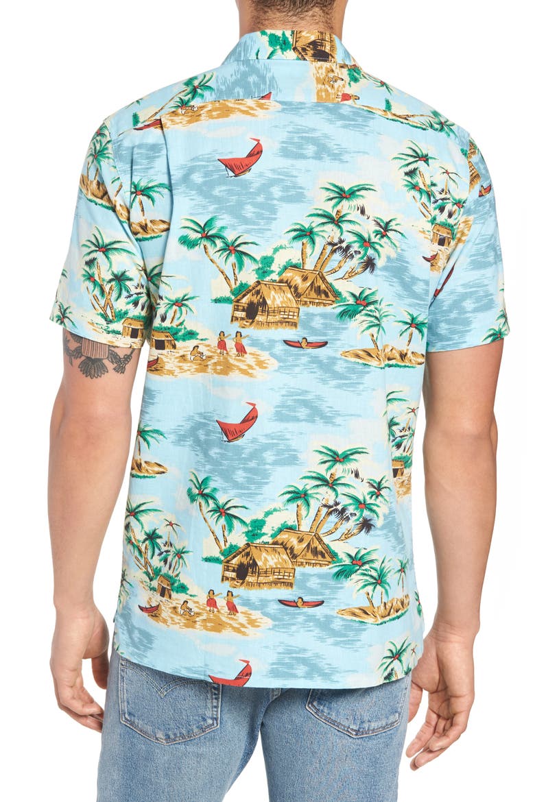 Levi's® Hawaiian Camp Shirt, Alternate, color, PELICAN CAMEO BLUE