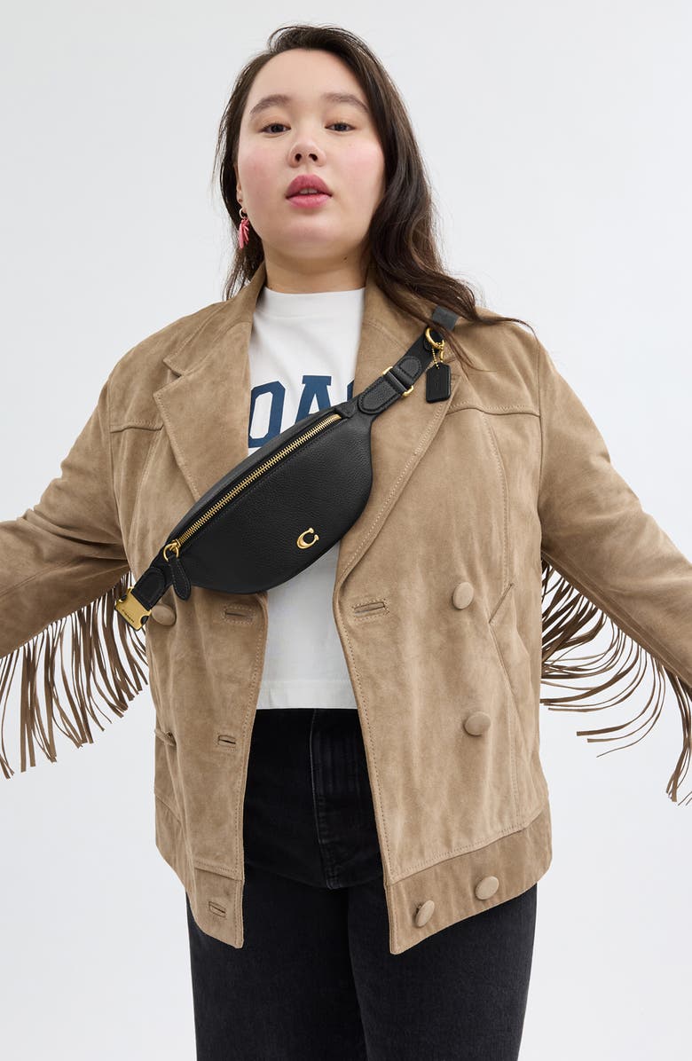 COACH Essential Leather Belt Bag, Alternate, color,