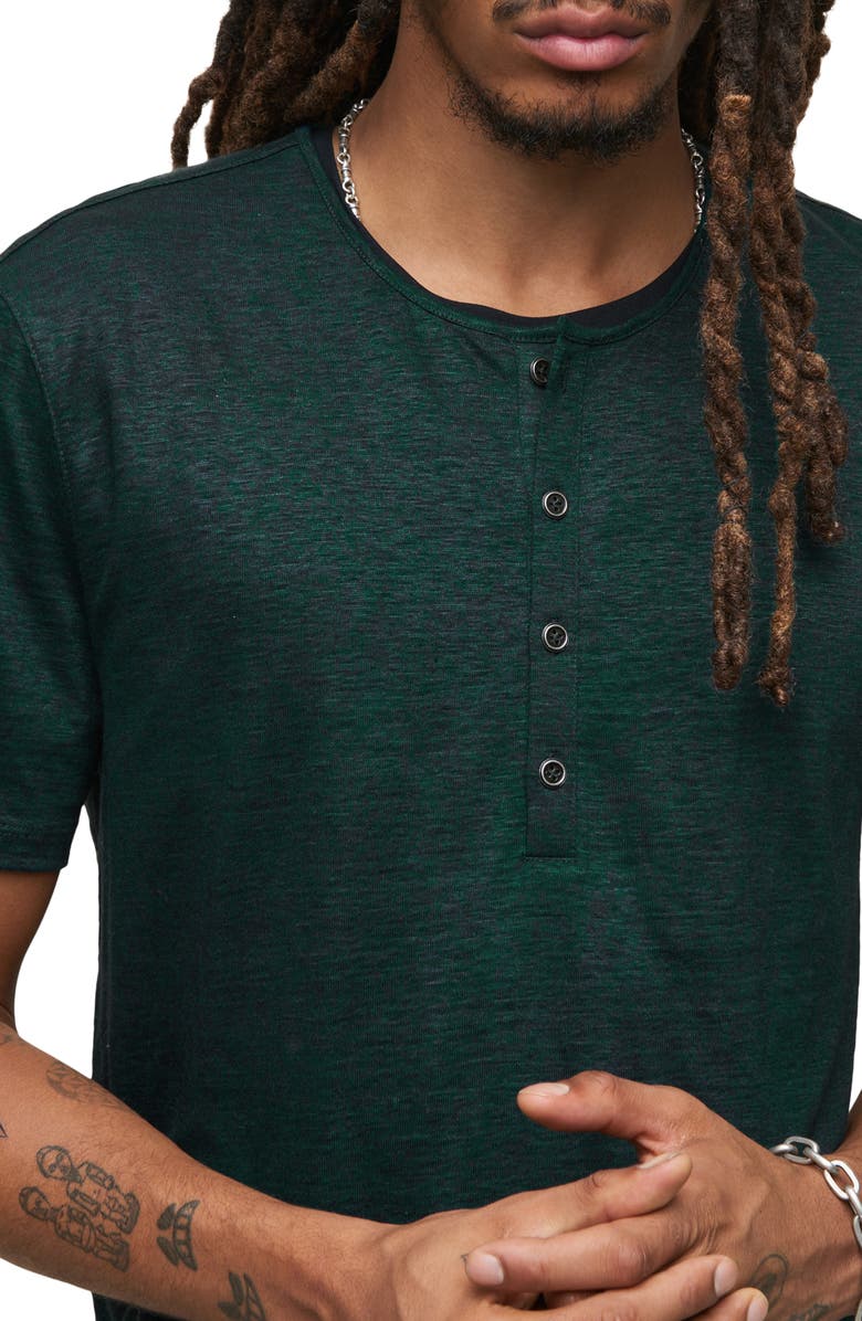John Varvatos Torrance Short Sleeve Linen Henley, Alternate, color, 