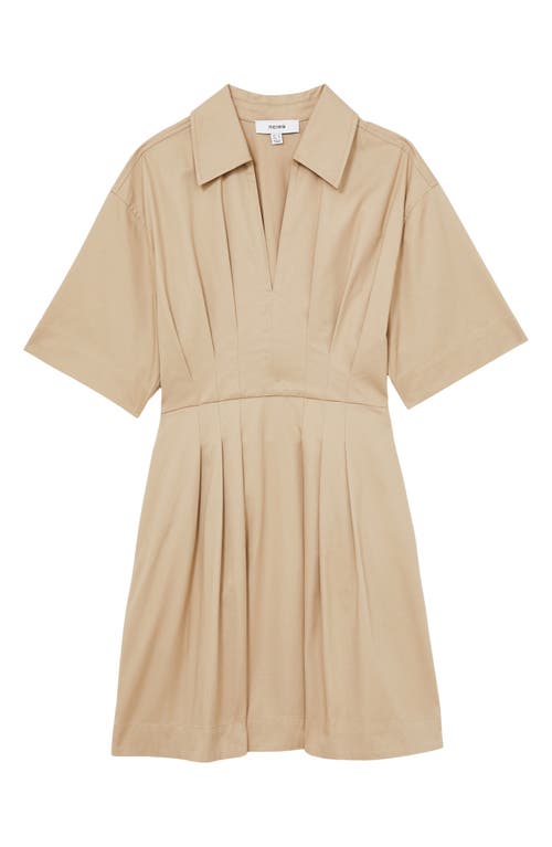 Shop Reiss Rosalie Cotton Minidress In Neutral