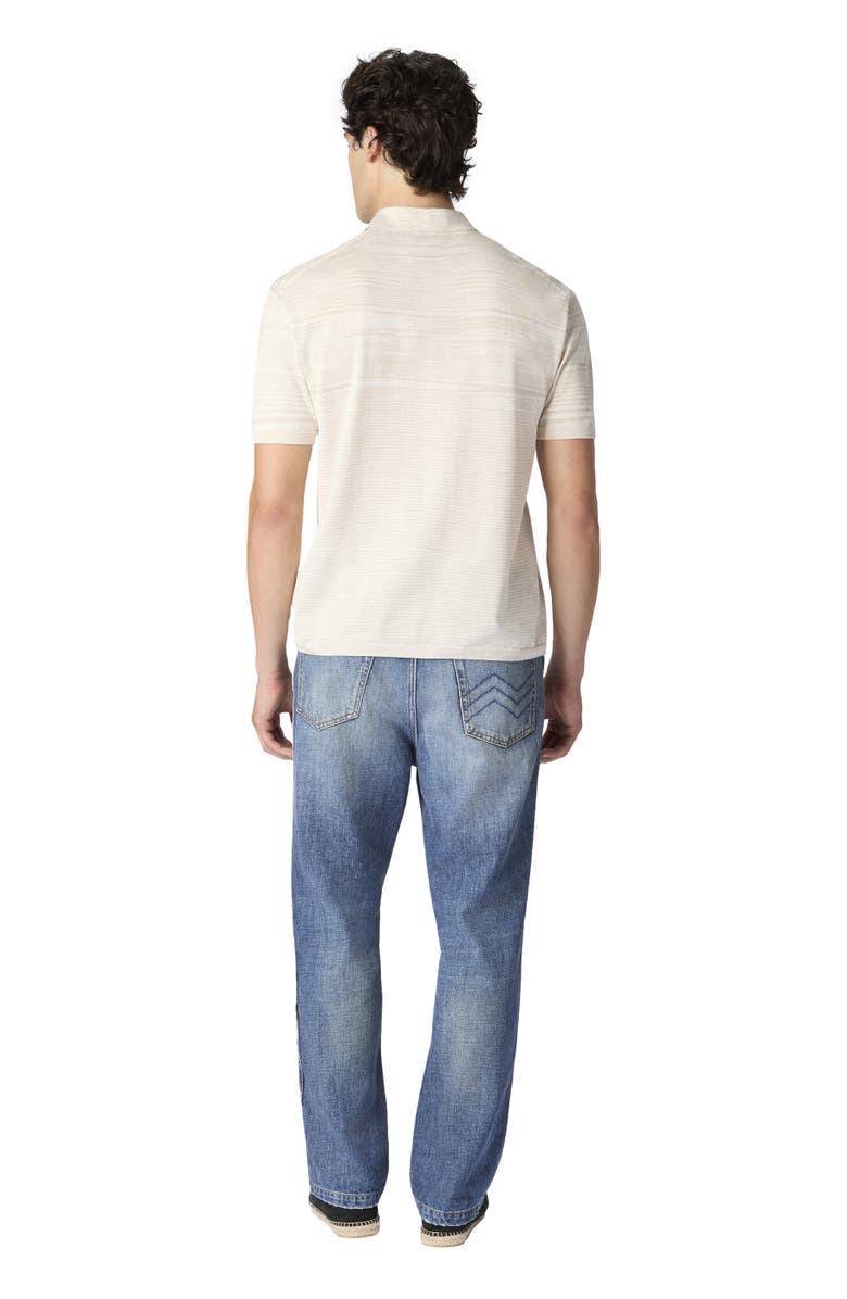 Missoni Flamed Mercerized Cotton Polo Shirt, Alternate, color, Beige& White