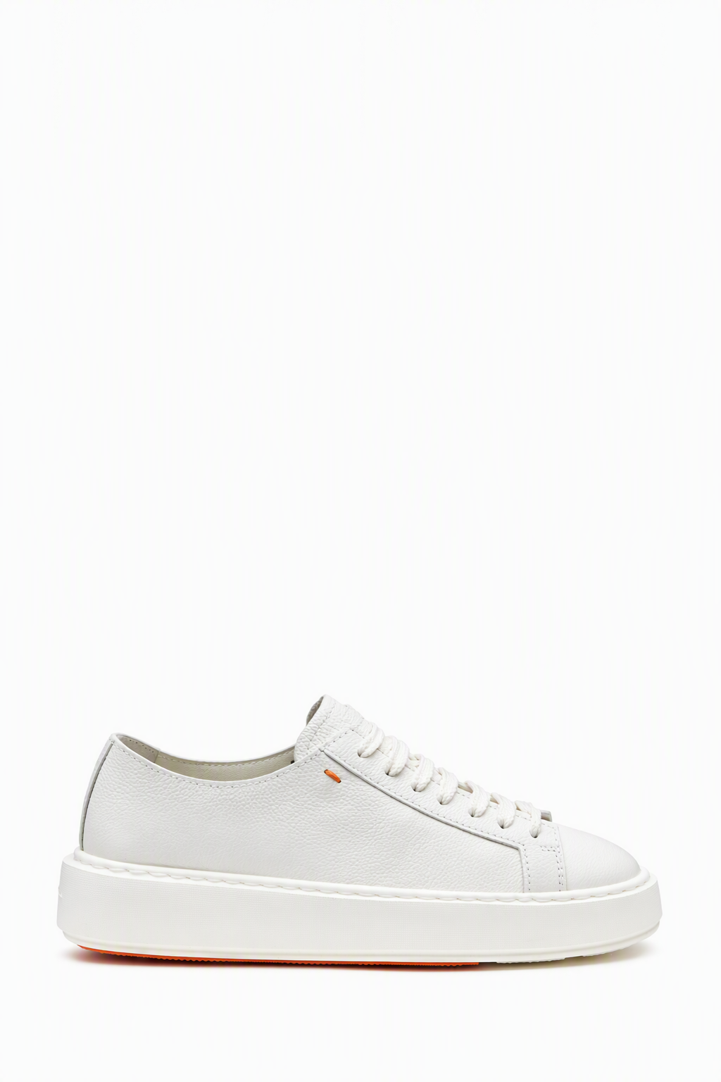Tumbled Leather Sneaker, Alternate, color, White