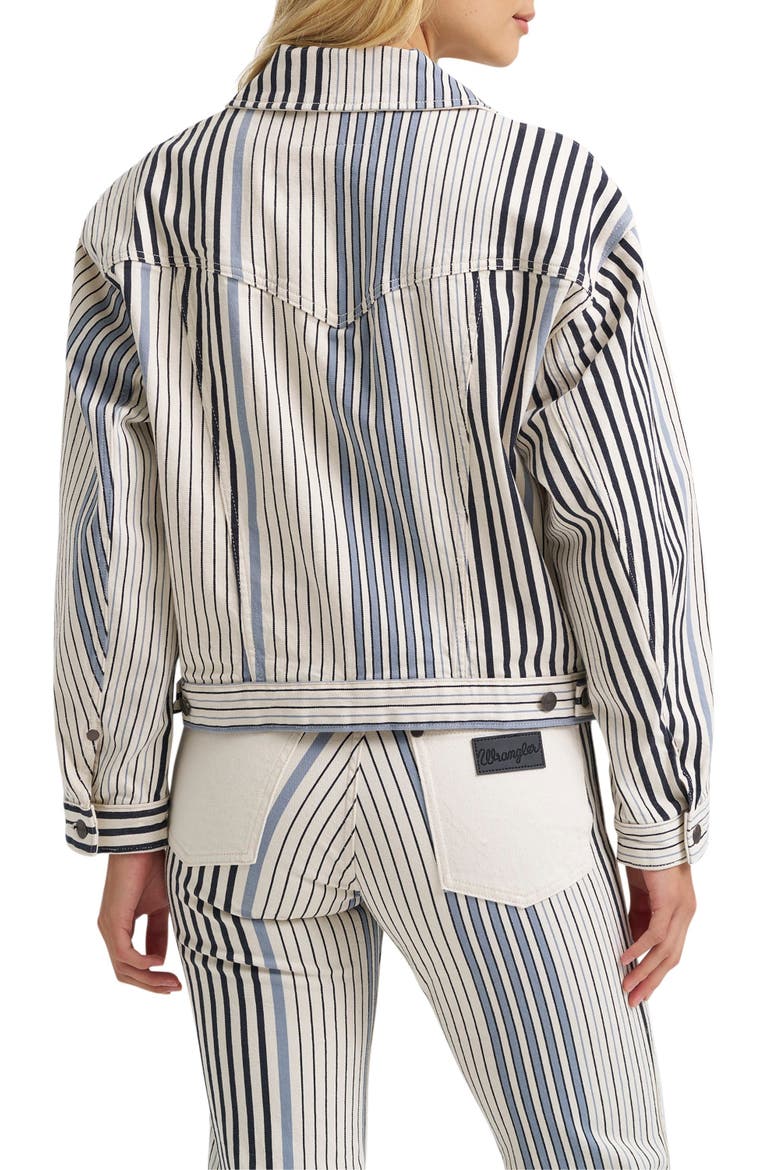 Stripe Denim Trucker Jacket, Alternate, color, MULTI BLUE STRIPE