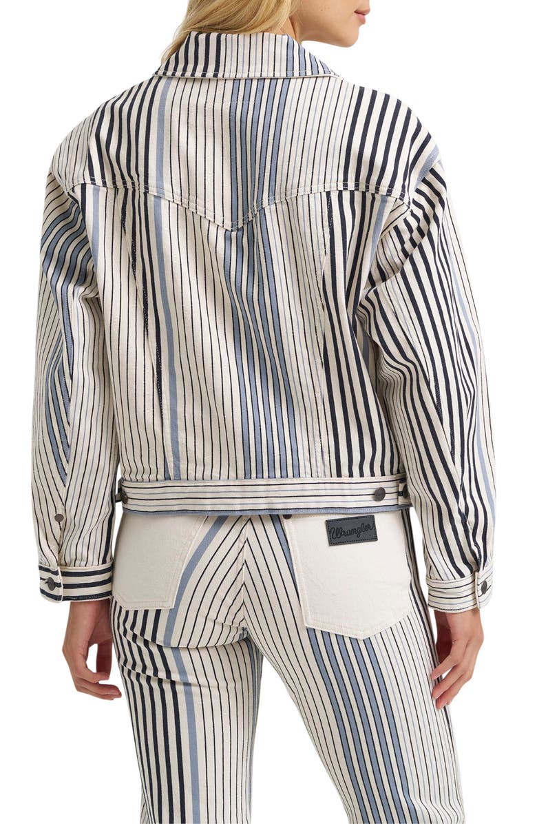 Wrangler Stripe Denim Trucker Jacket, Alternate, color, 