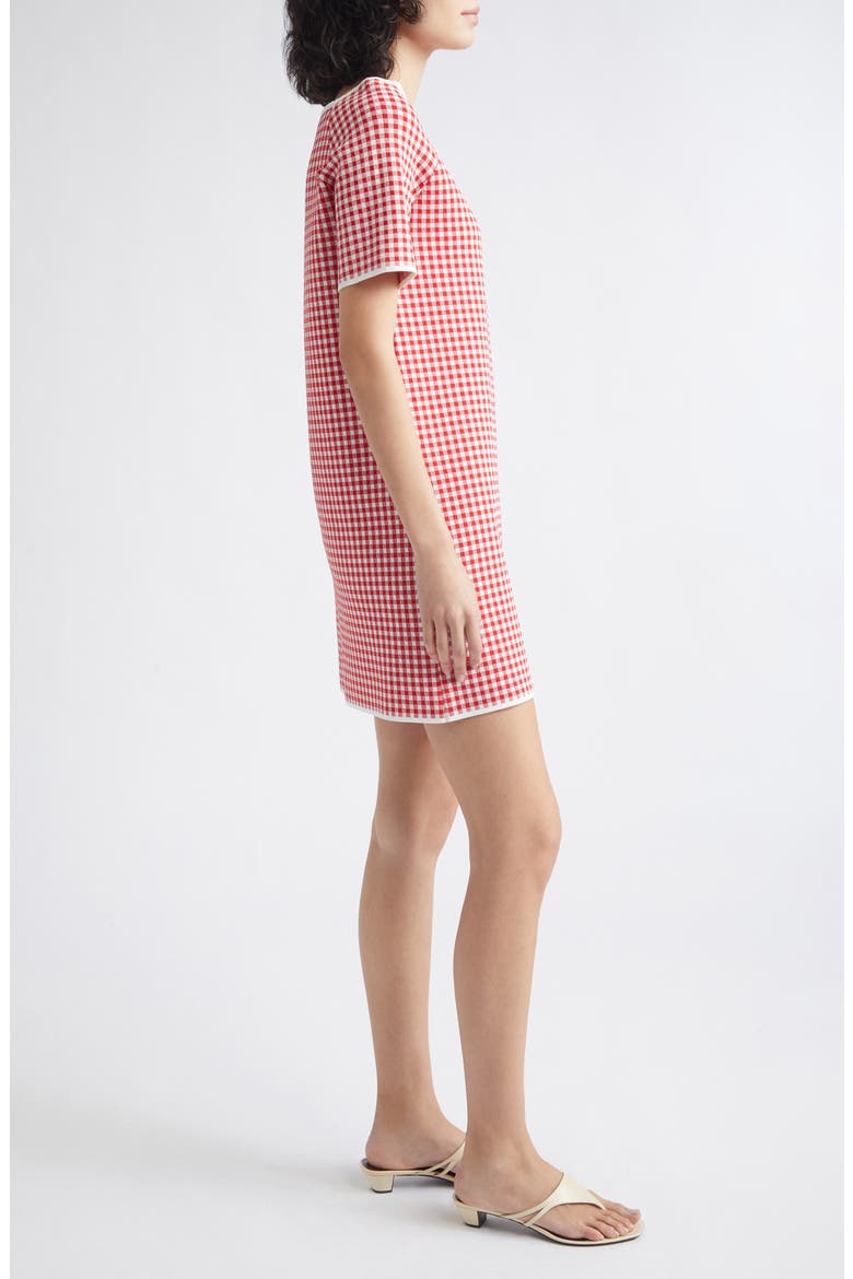 Micah Gingham Stretch Knit Minidress, Alternate, color, RED GINGHAM