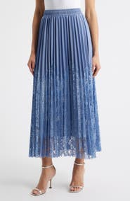 NIKKI LUND Sigrid Mixed Media Pleated Skirt