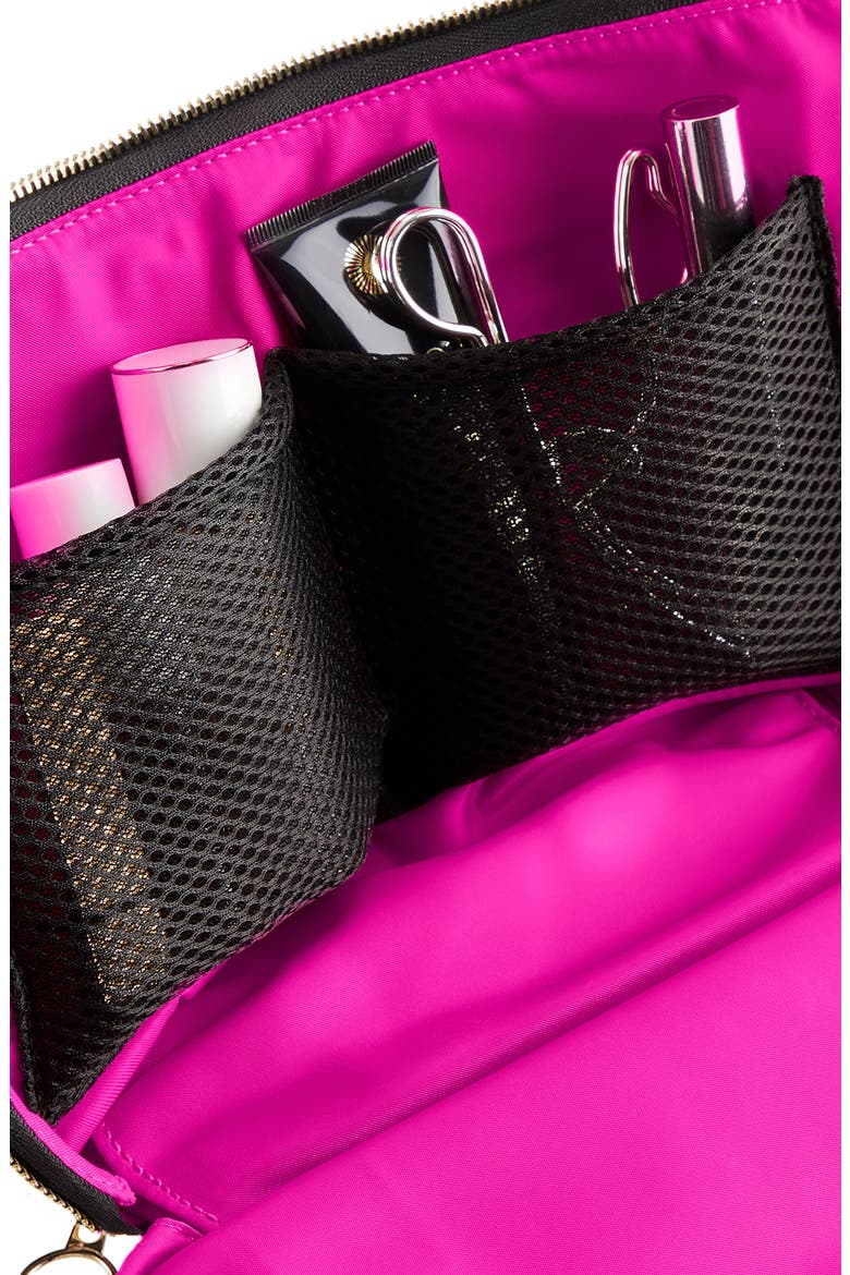 Vacationer Makeup Bag, Alternate, color, BLACK/ PINK