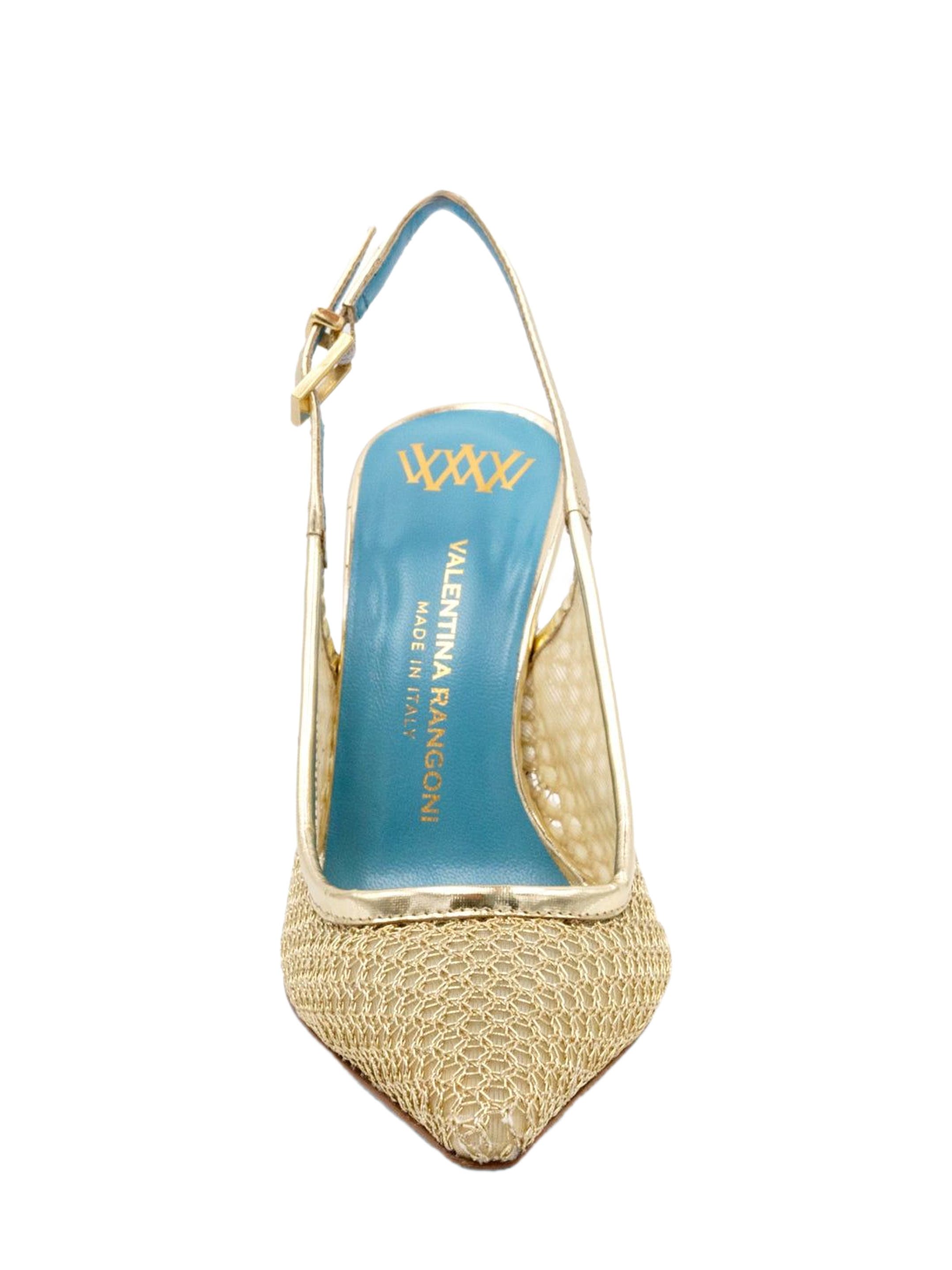 Valentina Rangoni Rea Mesh Slingback, Alternate, color, Gold Nadira