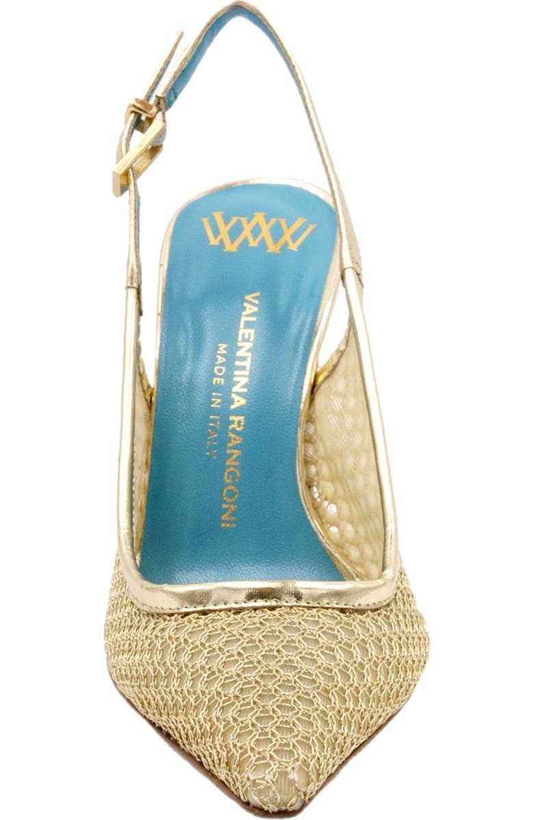 Valentina Rangoni Rea Mesh Slingback, Alternate, color, Gold Nadira