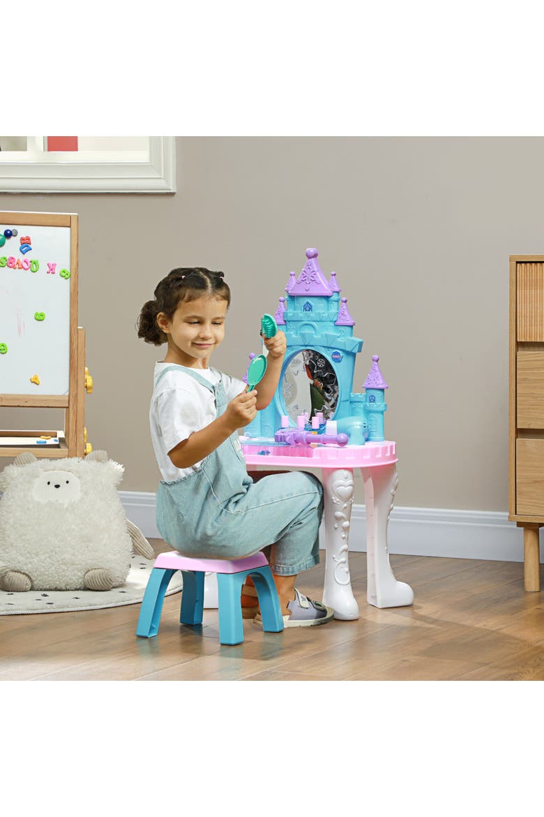 Kids Vanity Set, Mirror, Stool, Castle Design, Light, Music, Hair Dryer, Alternate, color, multicolor