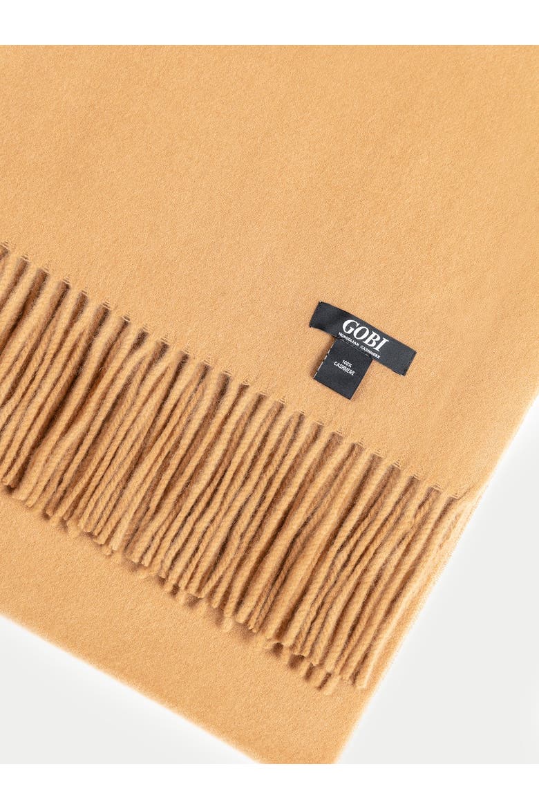 Oversized Cashmere Woven Scarf, Alternate, color, almond