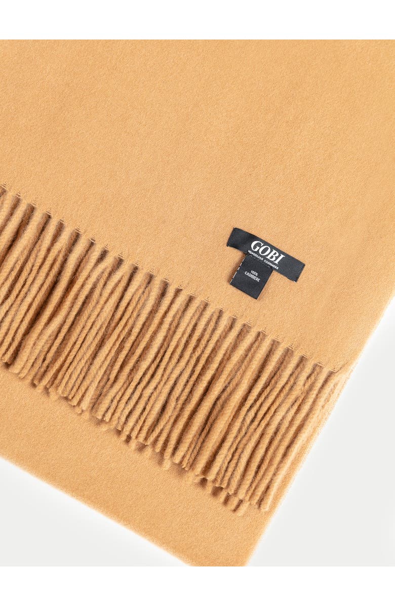Gobi Cashmere Oversized Cashmere Woven Scarf, Alternate, color, Almond