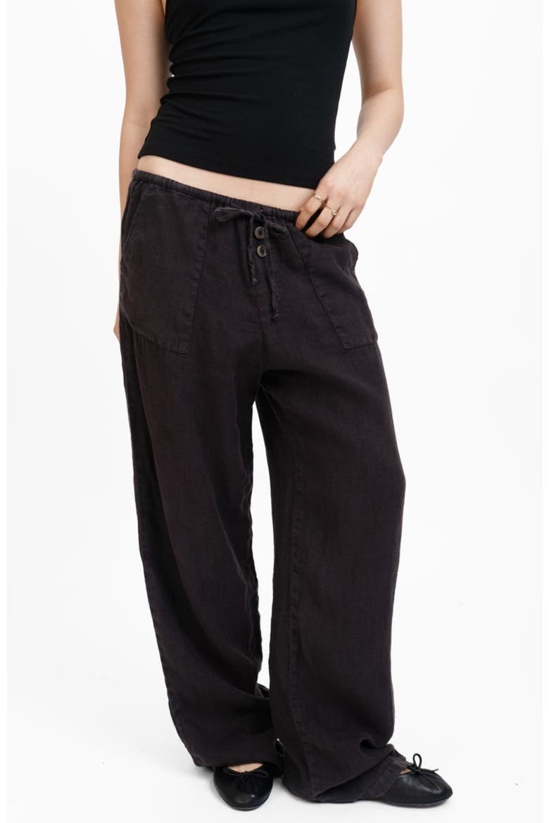 Linen Pants, Alternate, color, Black