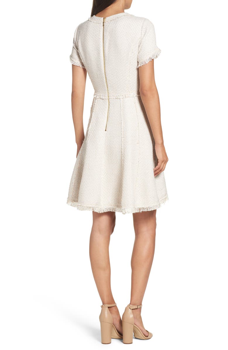 Eliza J Fringe Fit & Flare Dress, Alternate, color,