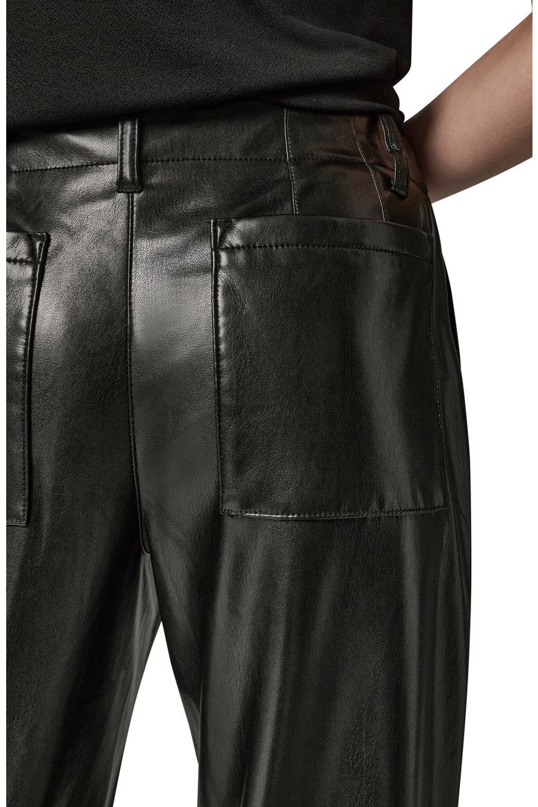 Faux Leather Patch Pocket Pants, Alternate, color, BLACK