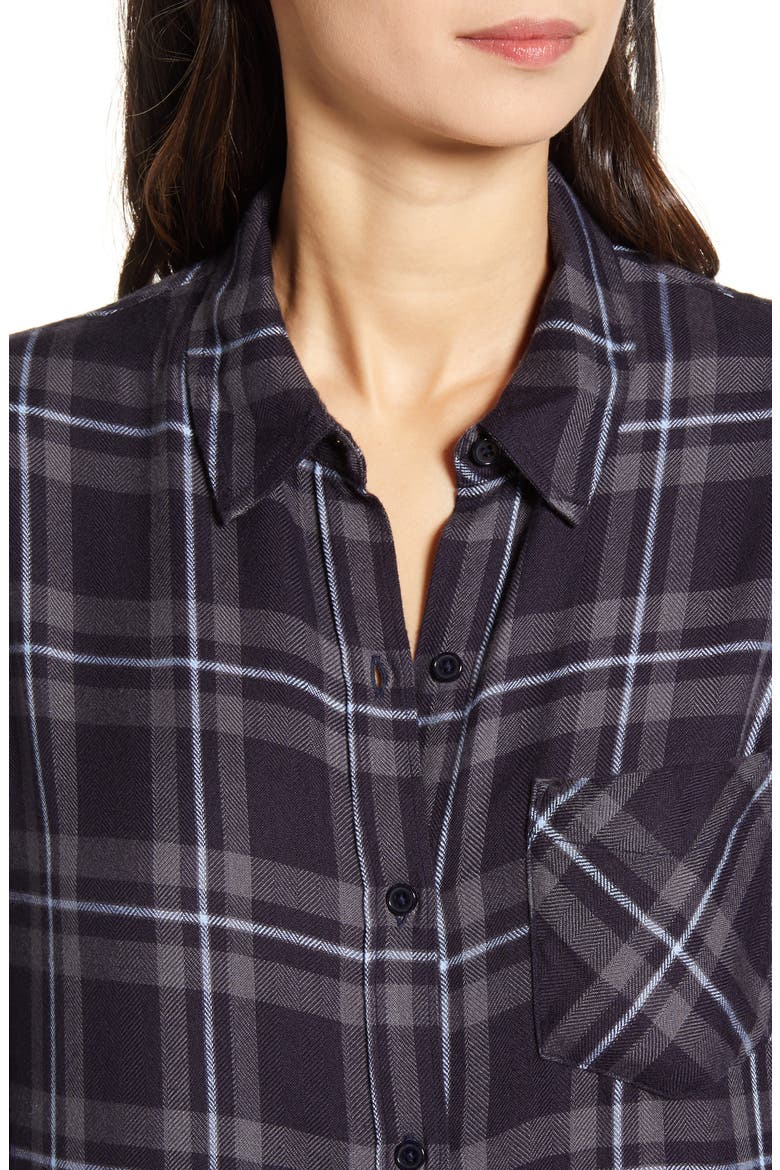 Bianca Flannel Shirtdress, Alternate, color, GREY MIDNIGHT SKY