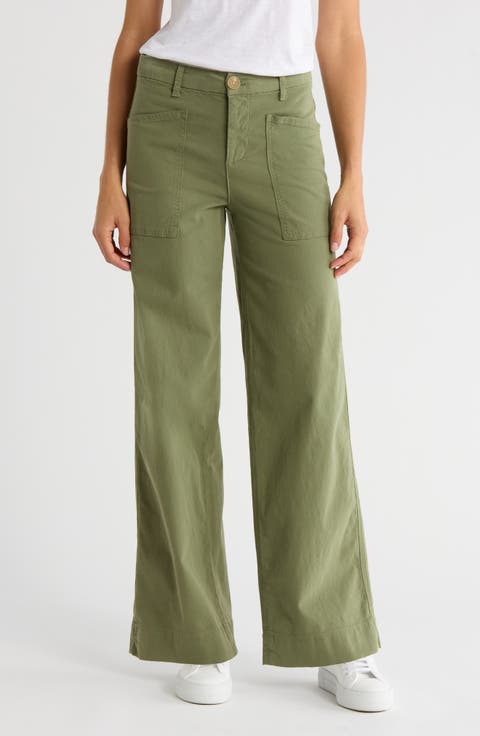 Patch Pocket Wide Leg Pants
