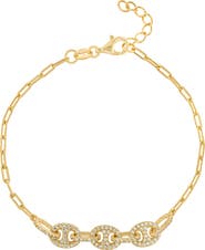 ATHRA LUXE Cubic Zirconia Mariner Link Bracelet