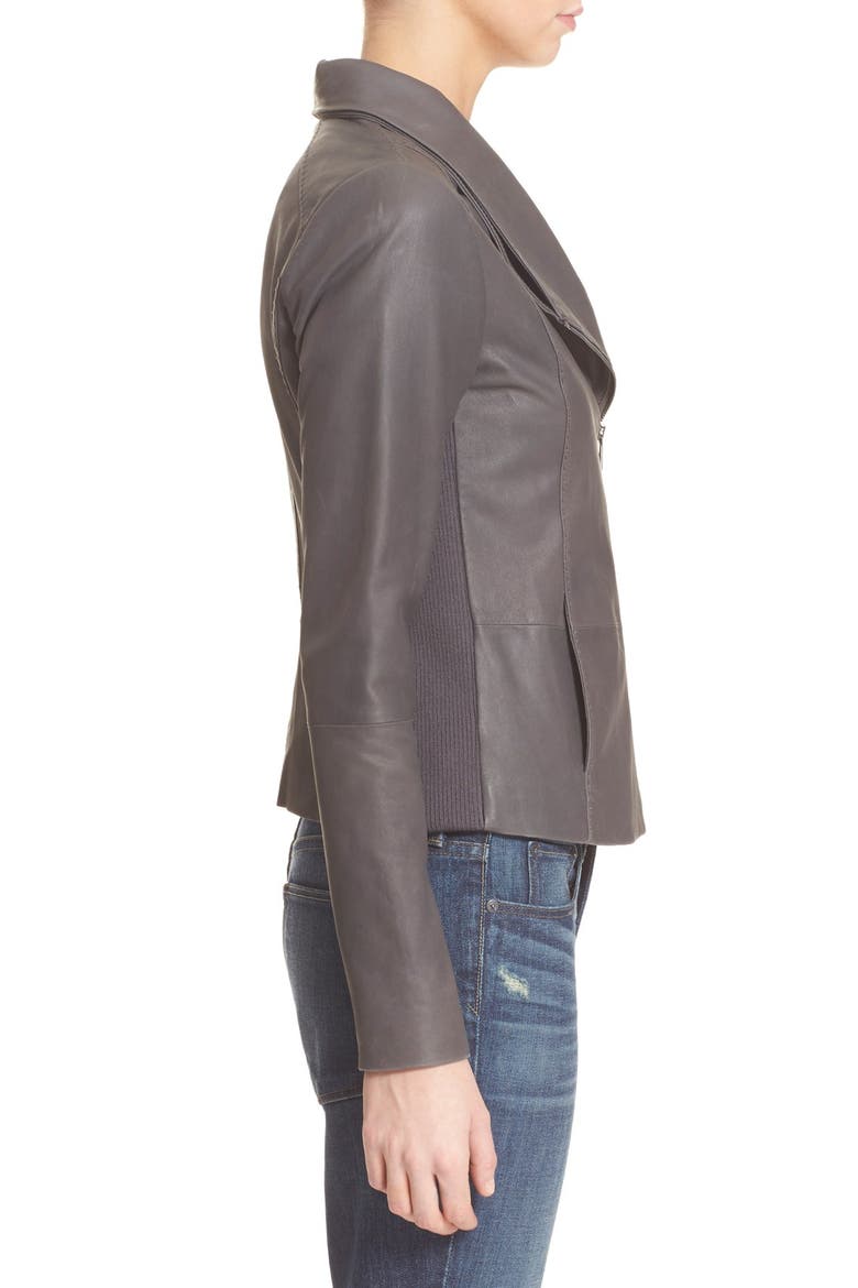 Leather Scuba Jacket, Alternate, color, IRON