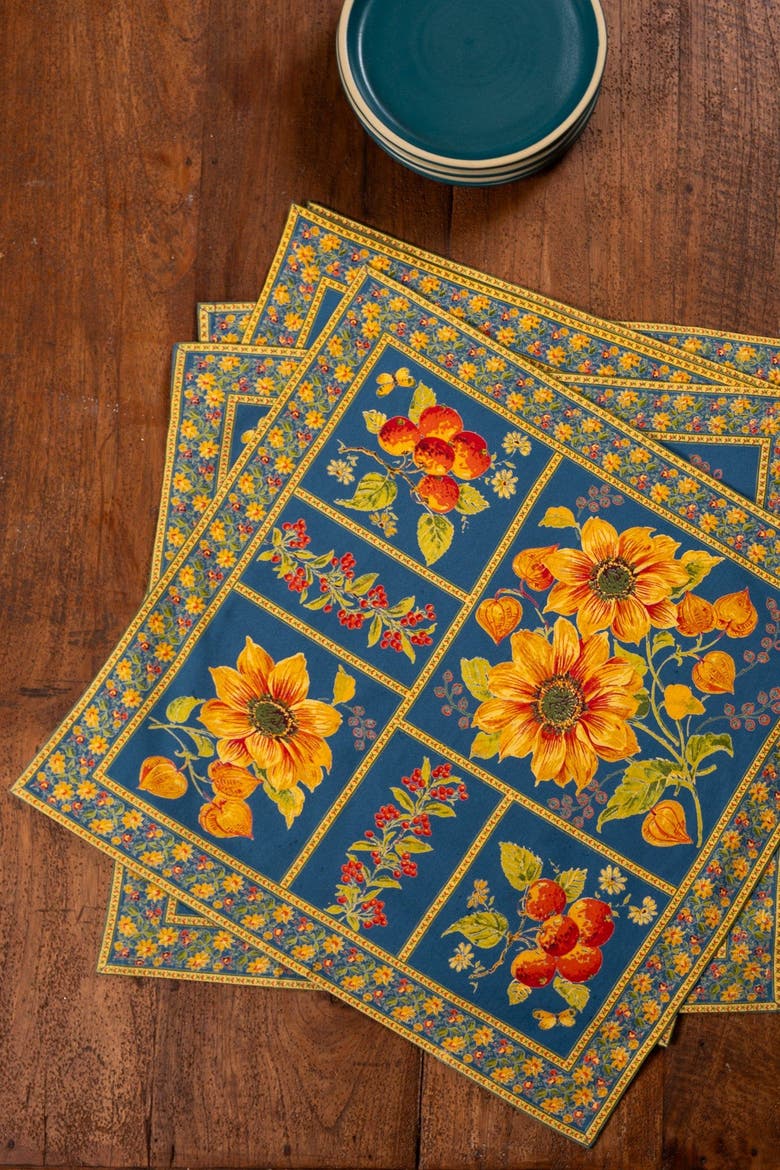 On the Prairie Luncheon Napkins, Set of 4, Alternate, color, Teal