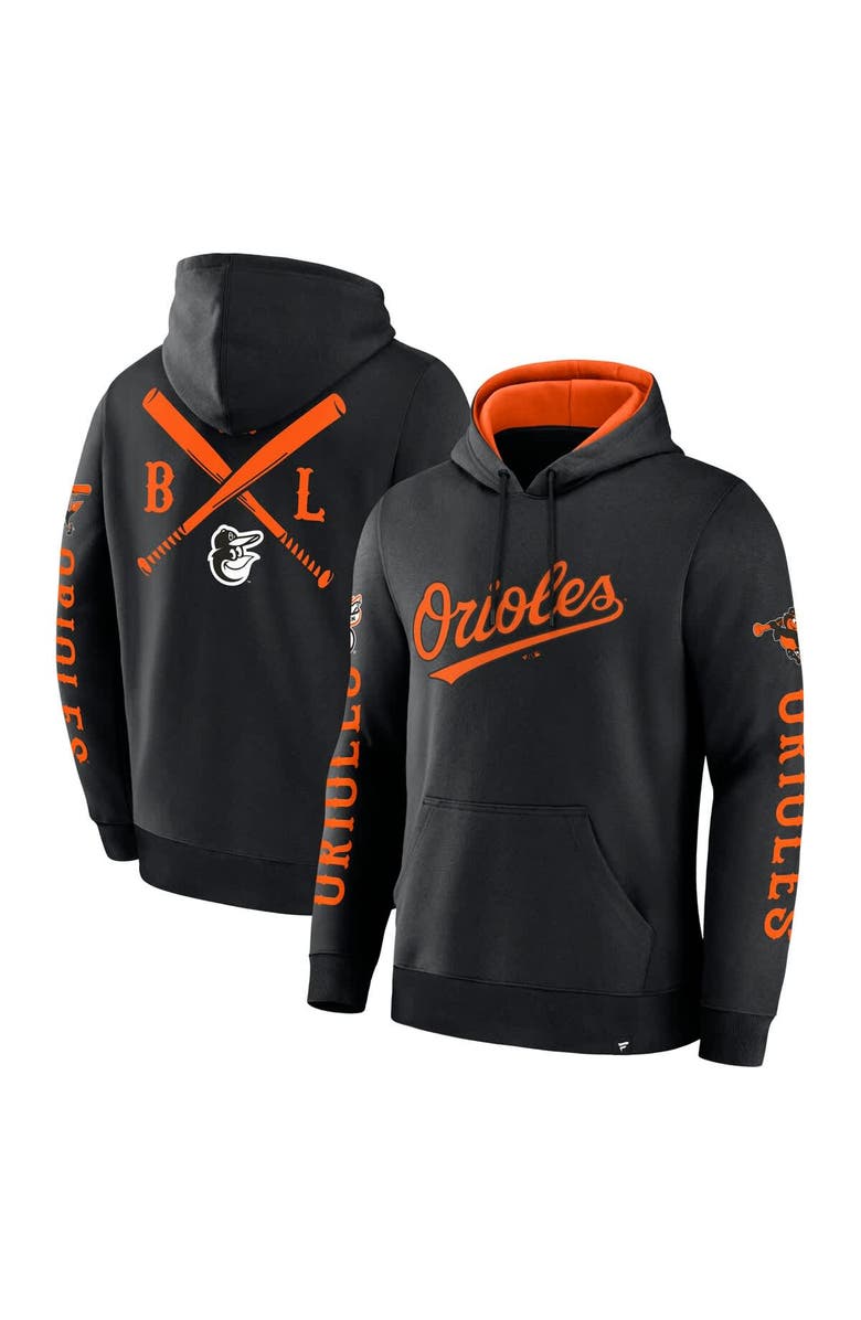 FANATICS Men's Fanatics Black Baltimore Orioles Big City Legacy Fleece Pullover Hoodie, Alternate, color, Black