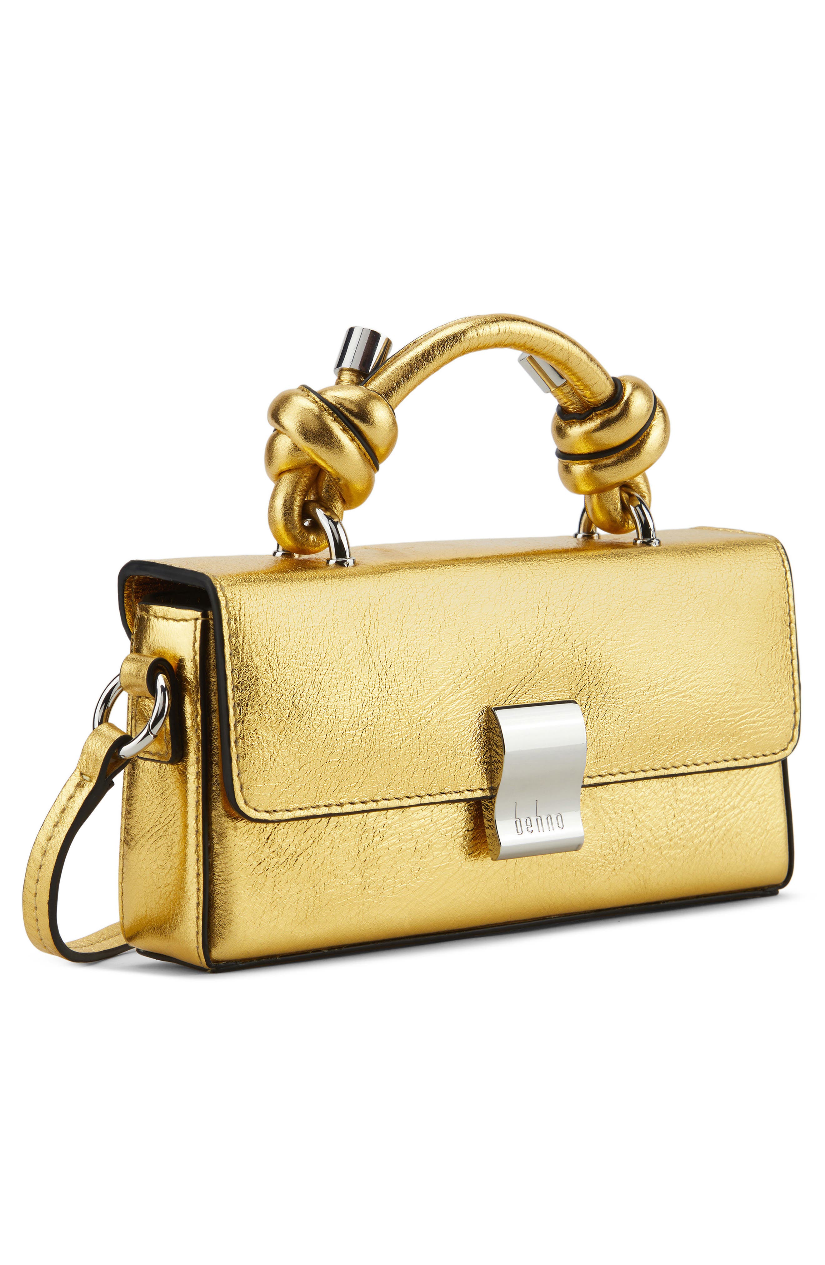 Micro Mary Soft Metallic Leather Crossbody Bag, Alternate, color, GOLD