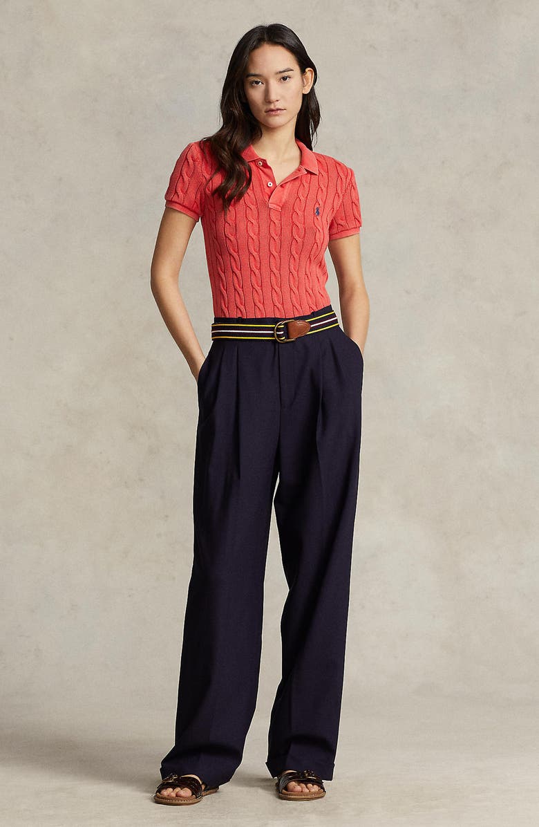 Cable Knit Polo Shirt