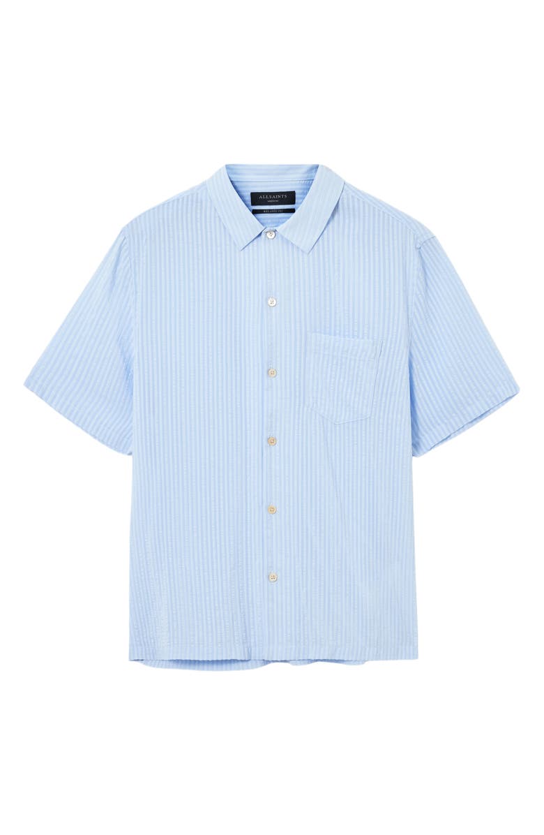 AllSaints Perry Button-Up Camp Shirt, Alternate, color, Kentucky Blue